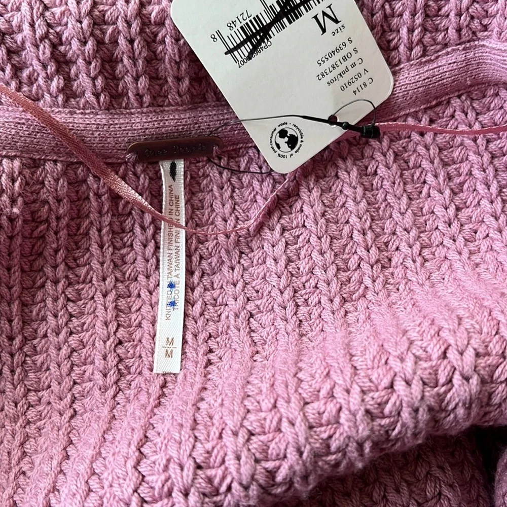 NWT Free People Swim Too Deep Cardi Size XS, S, M, or L Smoked Pink